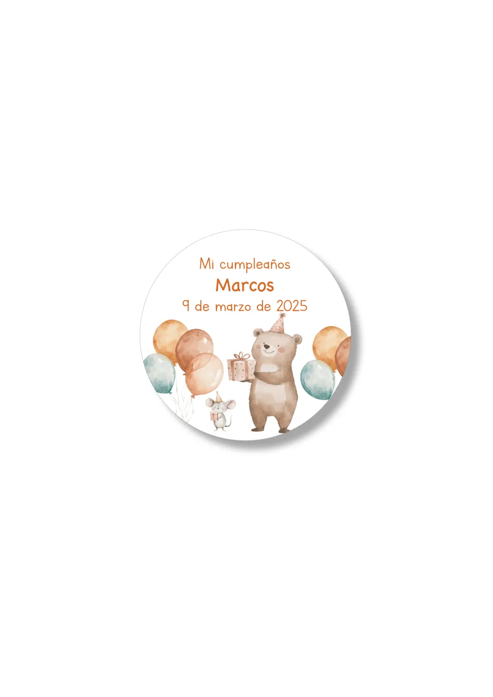 Adhesivos personalizables con motivos de animales. 60 mm de diámetro.
