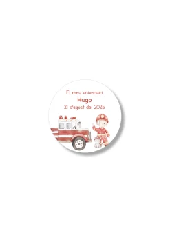 Adhesivos personalizables con motivos de bomberos. 60 mm de diámetro.