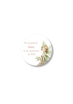 Adhesivos personalizables con motivos de hadas. 60 mm de diámetro.