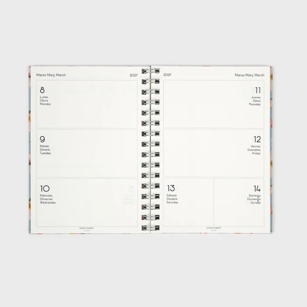 Agenda académica A5 2026-27 - Blue Magnolia