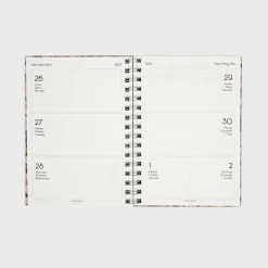 Agenda académica A5 2026-27 - Pressed Flowers Dark