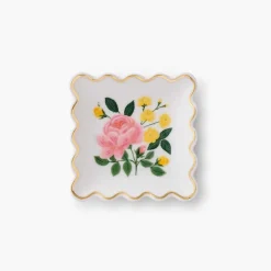 Bandejita anillero porcelana Roses Scalloped - Rifle Paper Co.