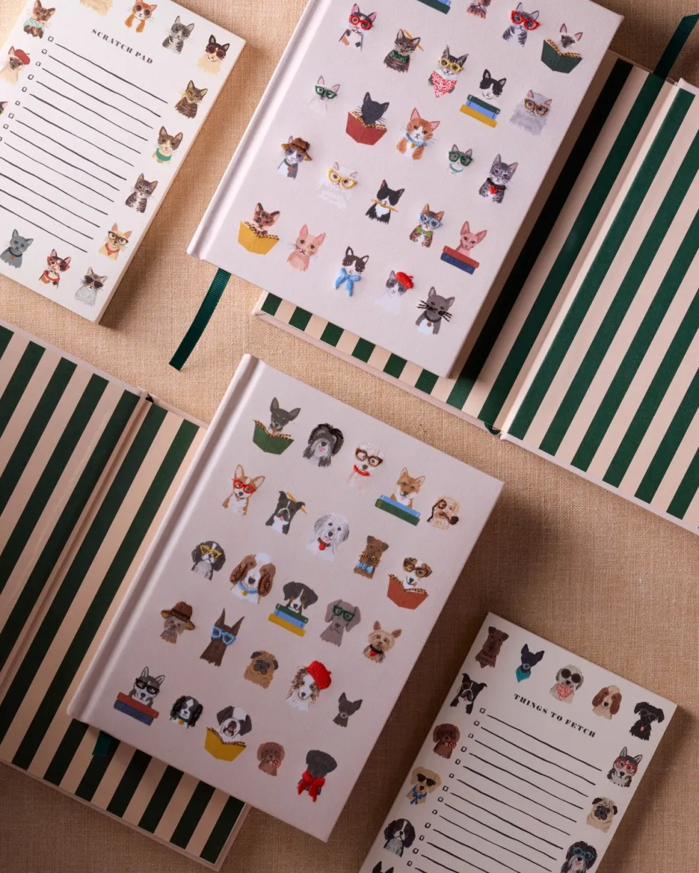 Diario personal bordado Perros - Rifle Paper