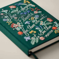 Diario personal encuadernado en tela bordada Always Flowers - Rifle Paper