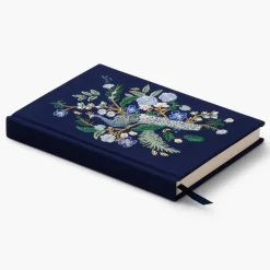 Diario personal encuadernado en tela bordada Peacock - Rifle Paper