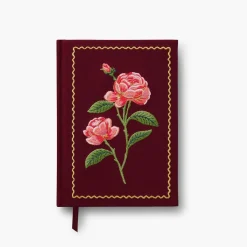 Diario personal encuadernado en tela bordada Roses - Rifle Paper