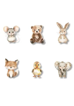 Etiqueta bautizo personalizable Rayas Animales. Tamaño 55x80mm.