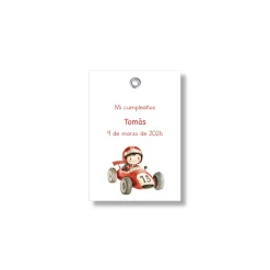 Etiqueta personalizable con motivos de automoviles. Tamaño 55x80 mm.