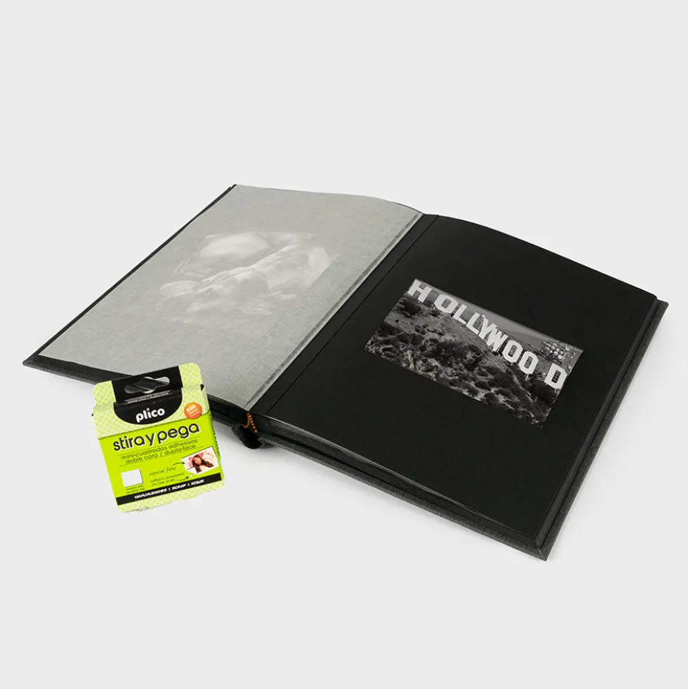 Álbum de fotos vertical interior negro