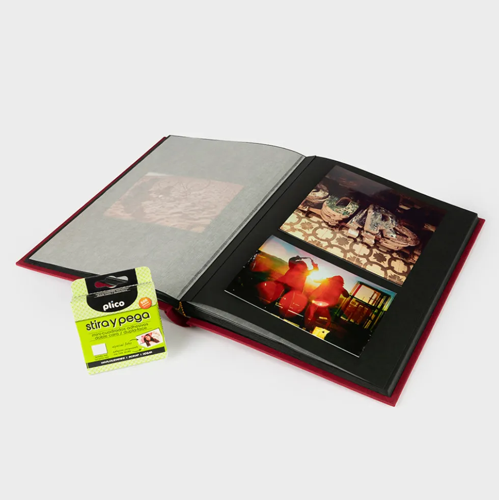 Álbum de fotos vertical interior negro