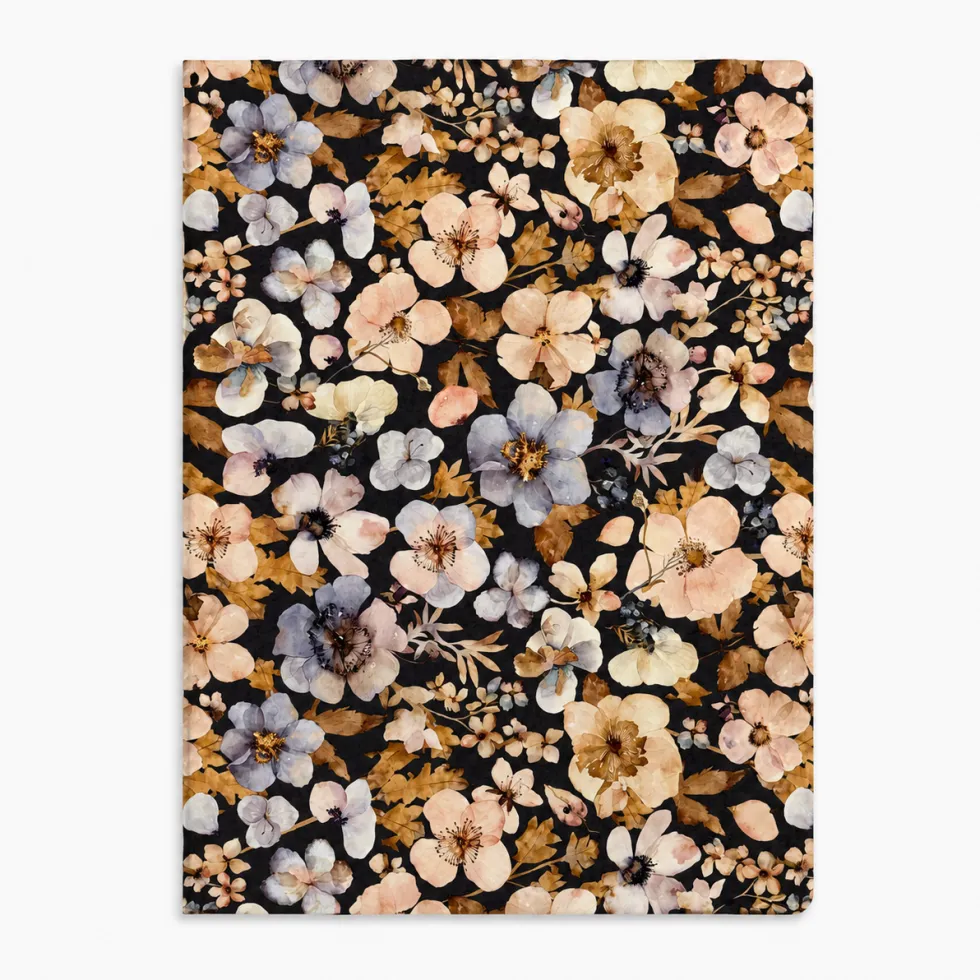 Libreta grapada 16hojas A4 Pressed Flowers Dark