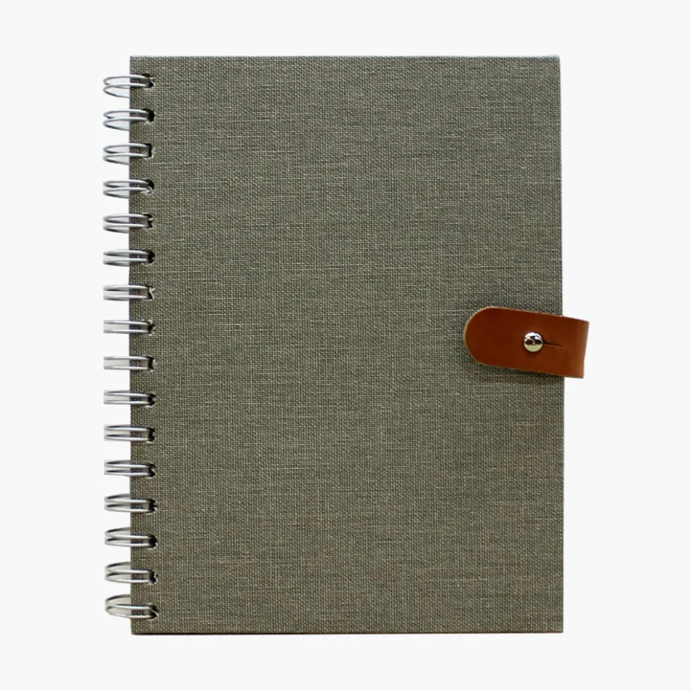 Libreta tela cierre cuero A5