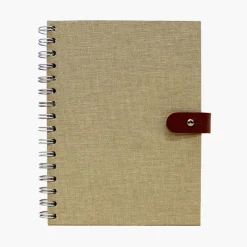 Libreta tela cierre cuero A6