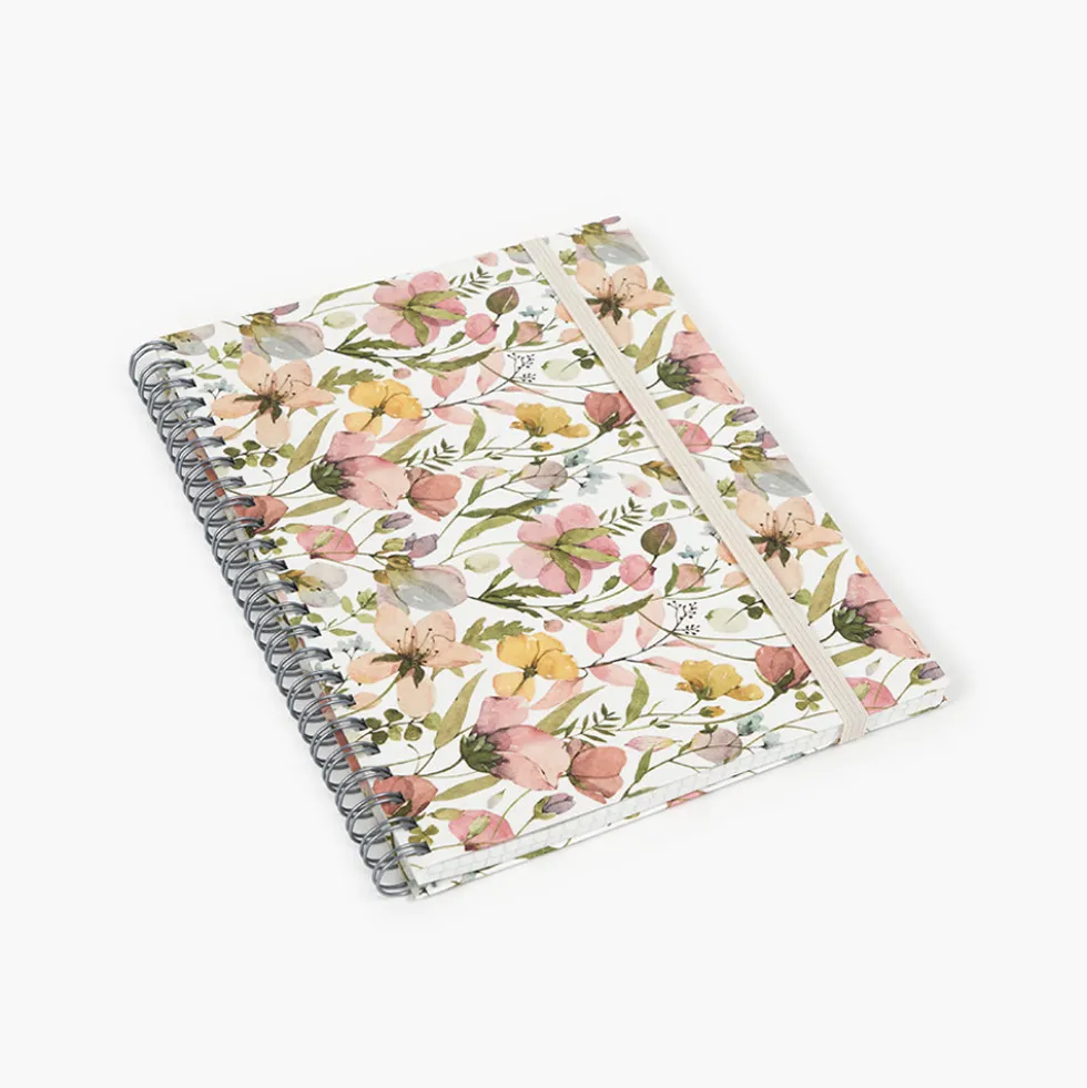 Libreta Wyro A5 Tapa Blanda Hojas Cuadrícula - Spring Flowers