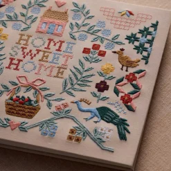 Libro de invitados en tela bordada - Home Sweet Home- Rifle Paper Co