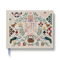 Libro de invitados en tela bordada - Home Sweet Home- Rifle Paper Co