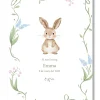 Lámina bautizo personalizable Bienvenida Flores Animales. Tamaño A5.