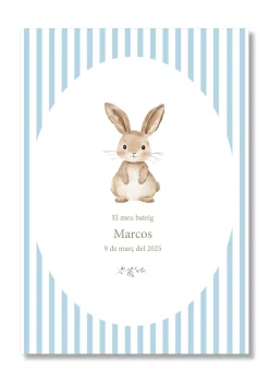 Lámina bautizo personalizable Bienvenida Rayas Animales.Tamaño A5.