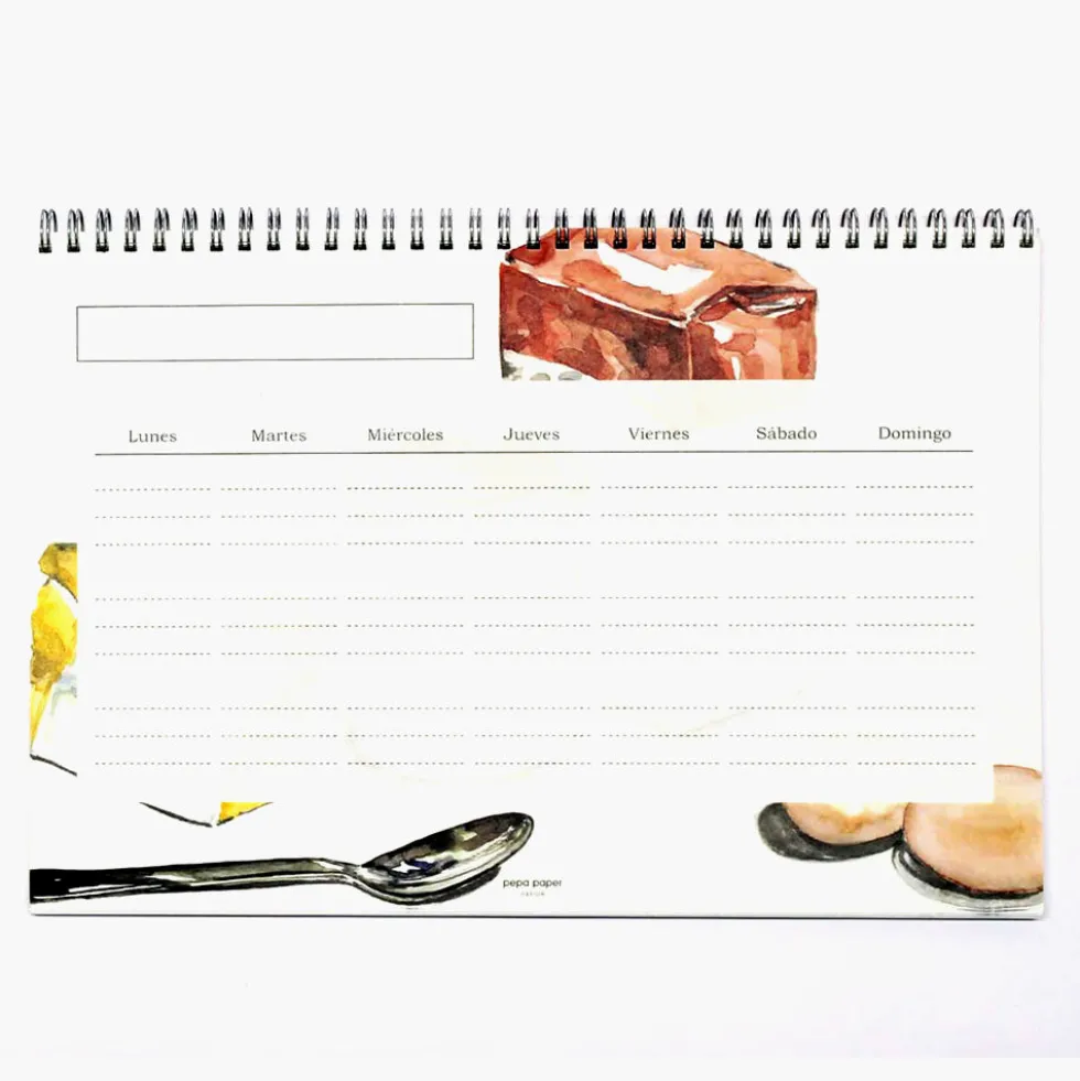 Pack Cocina "Acuarela" I Recetario + Planificador Menús + Lista Compra