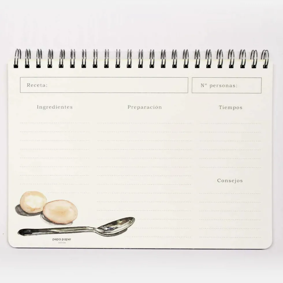 Pack Cocina "Acuarela" I Recetario + Planificador Menús + Lista Compra