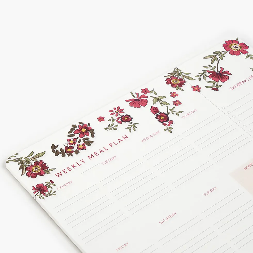 Pack Cocina "Floral Roses" I Planificador Menús + Carpesano Recetas + Recambio interior