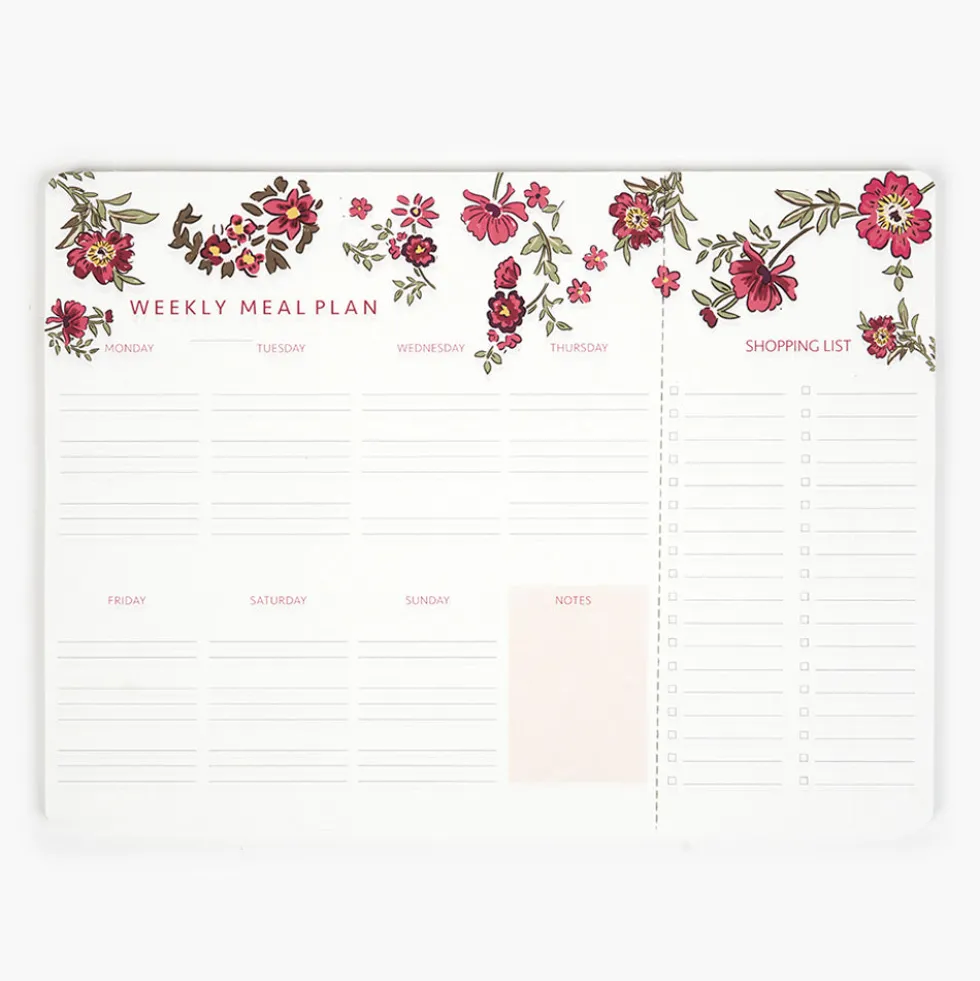 Pack Cocina "Floral Roses" I Planificador Menús + Carpesano Recetas + Recambio interior