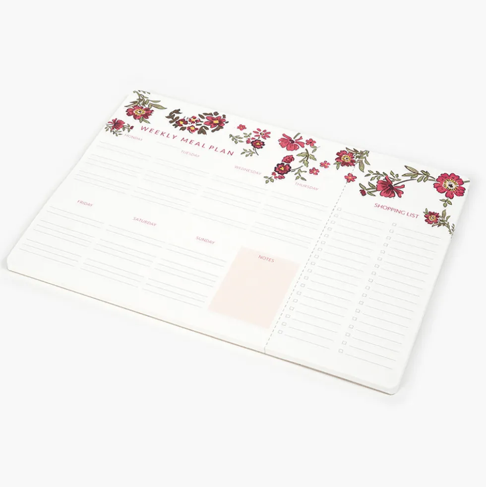 Pack Cocina "Floral Roses" I Planificador Menús + Carpesano Recetas + Recambio interior
