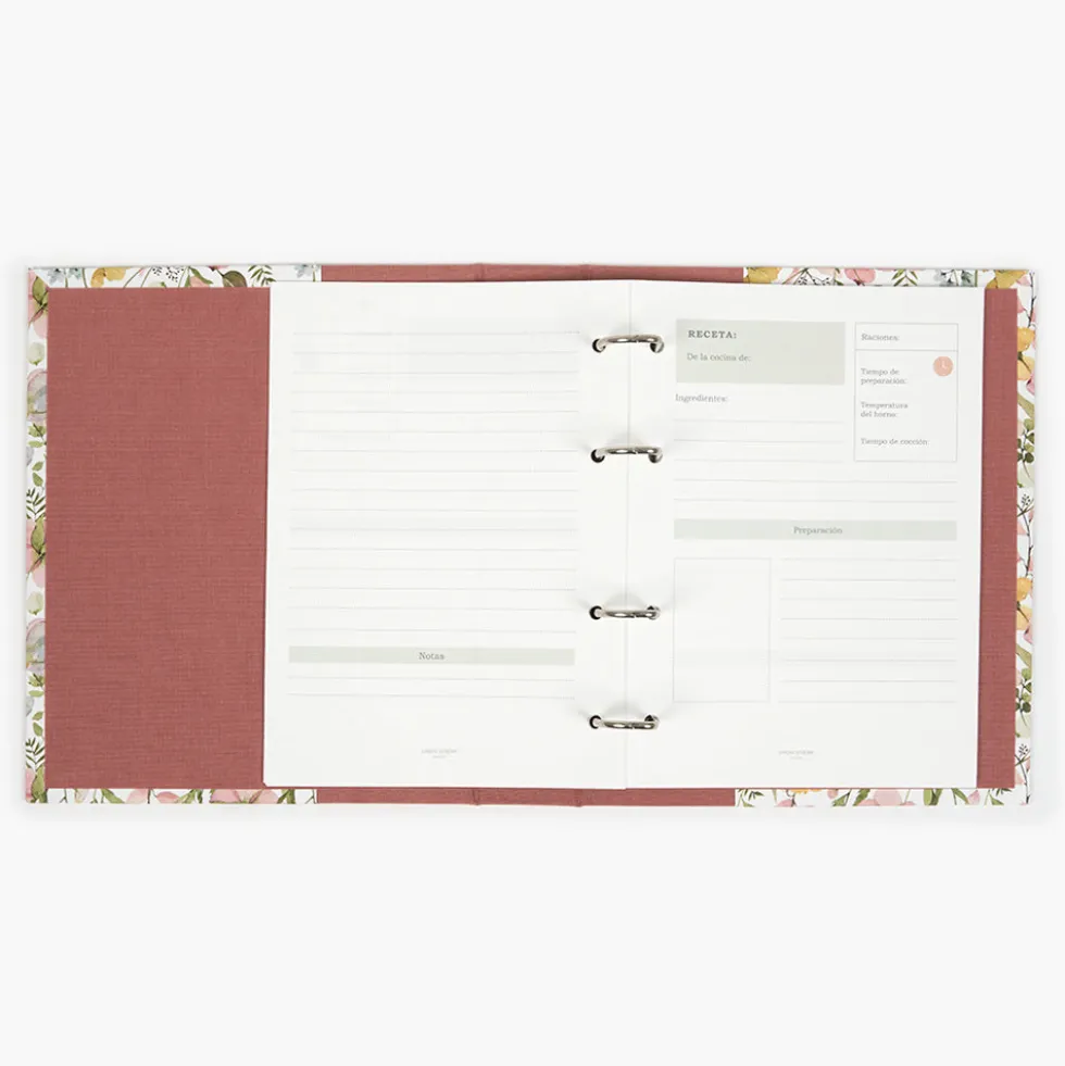 Pack Cocina "Spring Flowers" I Planificador Menús + Carpesano Recetas + Recambio Interior