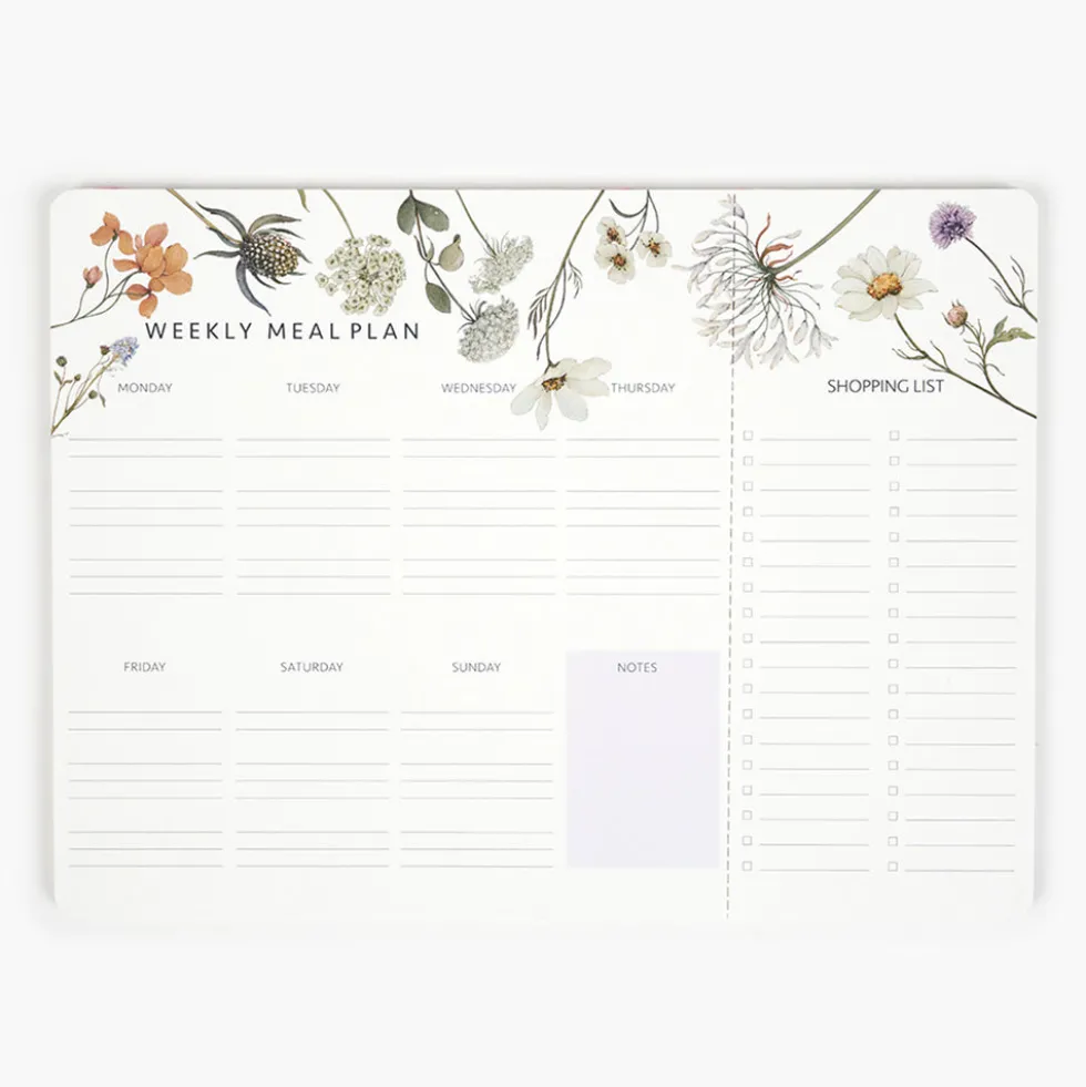 Pack Cocina "Wild Flowers" I Planificador Menús + Carpesano Recetas + Recambio Interior