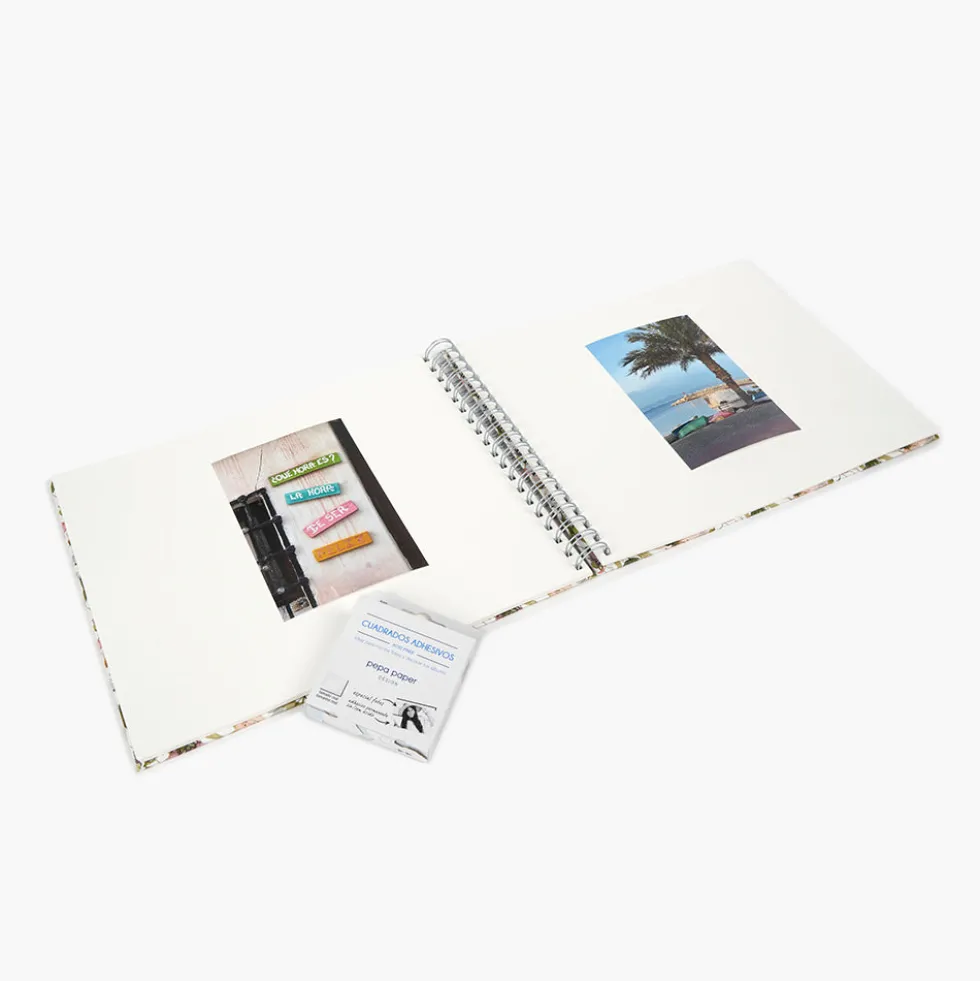 Pack Recuerdos "Spring Flowers" | Álbum Grande + Adhesivos + Caja Desk A5
