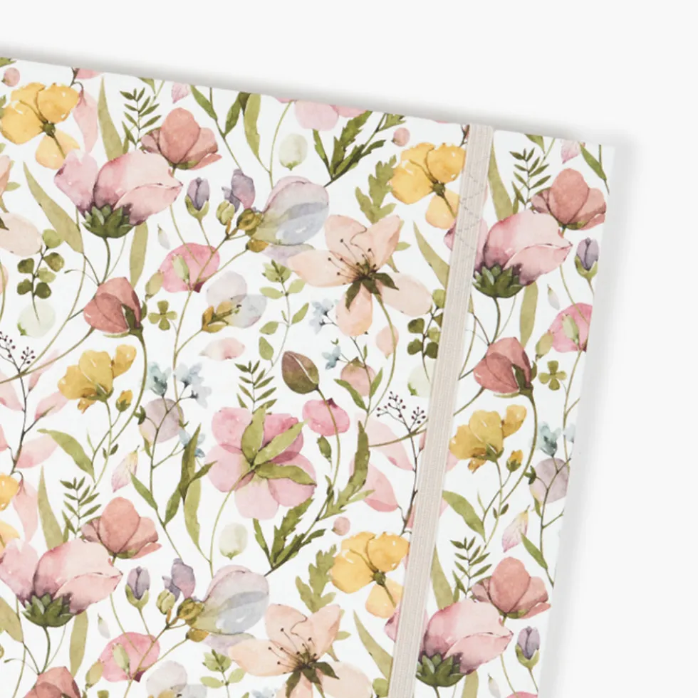 Pack Recuerdos "Spring Flowers" | Álbum Grande + Adhesivos + Caja Desk A5