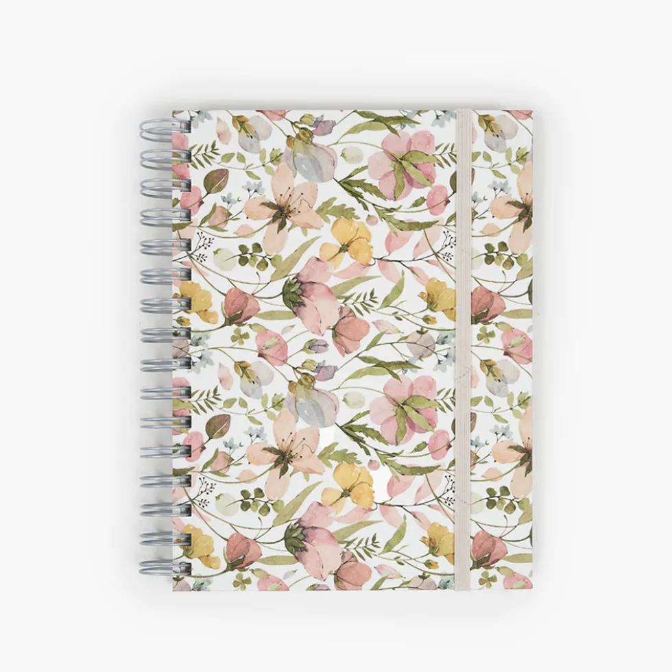 Pack "Spring Flowers" I Libreta + Planificador + Bloc Notas + Bolígrafo + Portabolígrafos