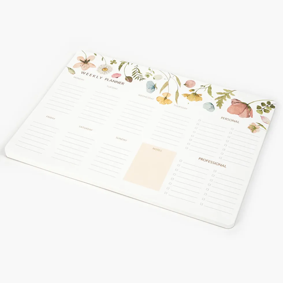 Pack "Spring Flowers" I Libreta + Planificador + Bloc Notas + Bolígrafo + Portabolígrafos