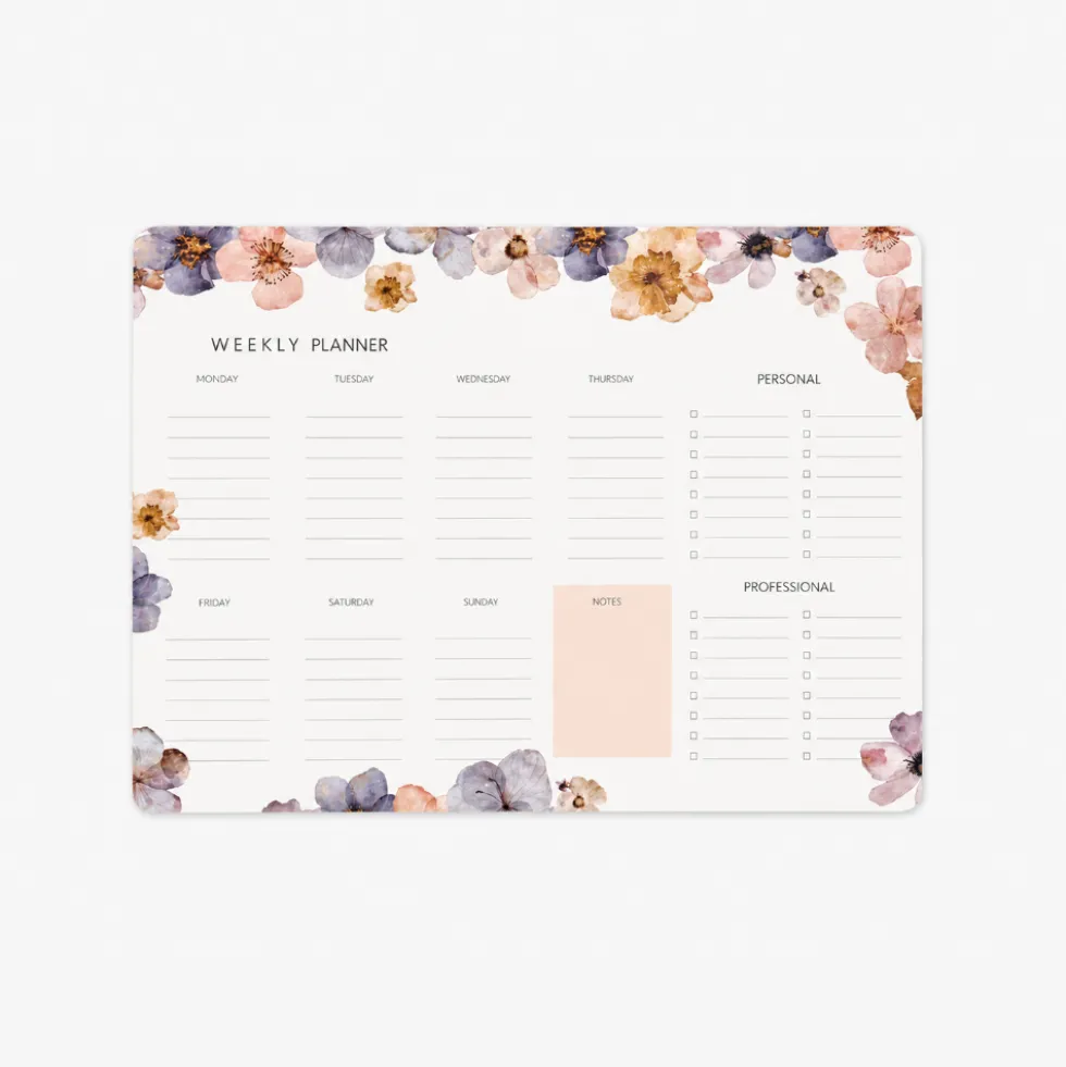 Planificador semanal Pressed Flowers