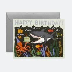 Postal Felicitación Cumpleaños Tiburón Shark Birthday - Rifle Paper