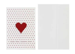 Postal fondo + corazón tela