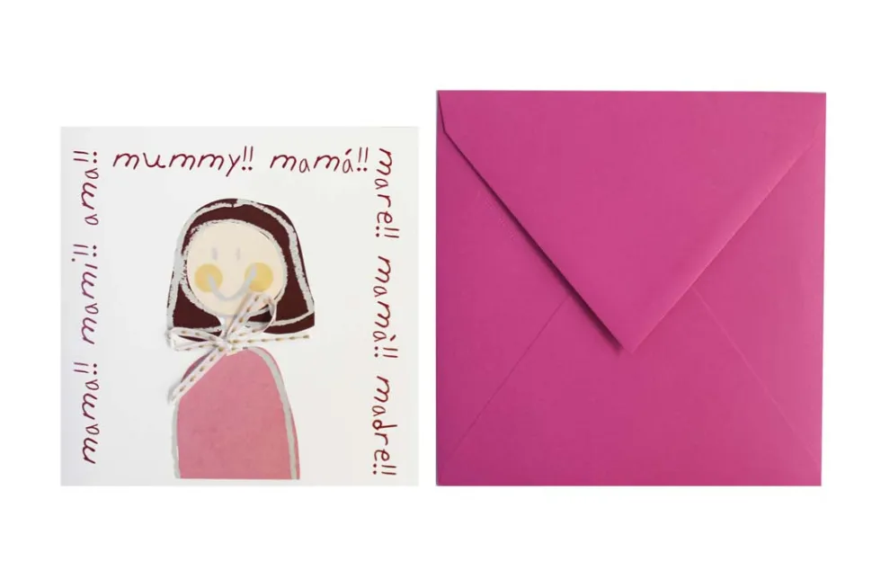 Postal Mamá texto rosa