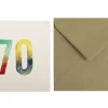 Postal Números Acuarelas 70