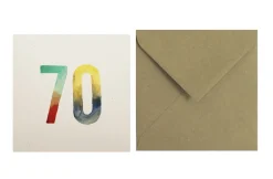 Postal Números Acuarelas 70
