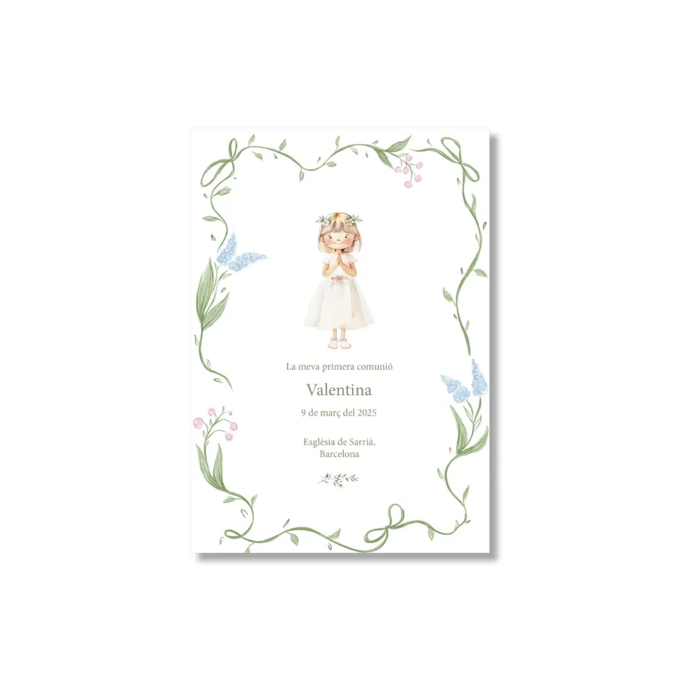 Recordatorio de comunión personalizado Flores (Packs 12-60)