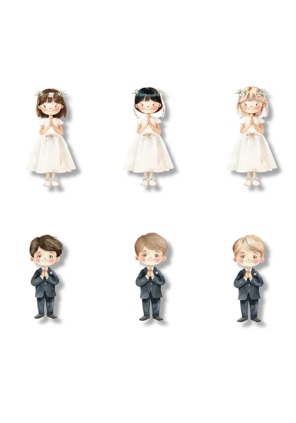 Recordatorio de comunión personalizado Flores (Packs 12-60)