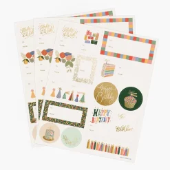 Set de 3 Hojas de Stickers Sheets Birthday Cake - Rifle Paper Co