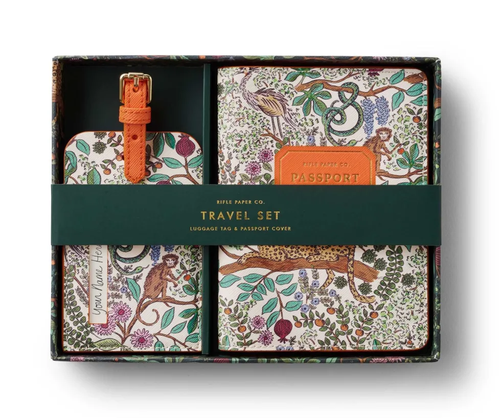 Set de viaje Funda Pasaporte y Etiqueta Equipaje Safari - Rifle Paper Co