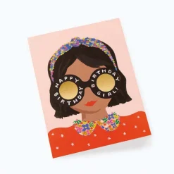 Tarjeta felicitación cumpleaños Headband Birthday Girl - Rifle Paper