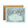 Tarjeta Postal aliento - Certificate Of Awesome - Rifle Paper
