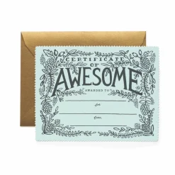 Tarjeta Postal aliento - Certificate Of Awesome - Rifle Paper
