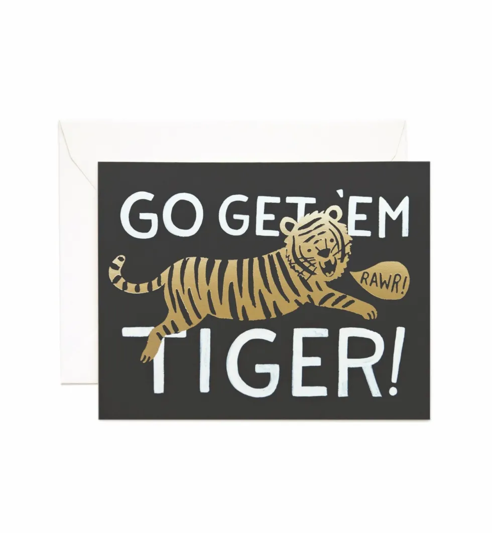 Tarjeta Postal Aliento - Go Get 'Em Tiger - Rifle Paper Co