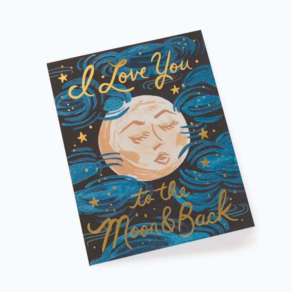 Tarjeta Postal amor To the Moon and Back - Rifle Paper