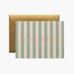 Tarjeta postal cumpleaños Cabana Stripe - Rifle Paper Co