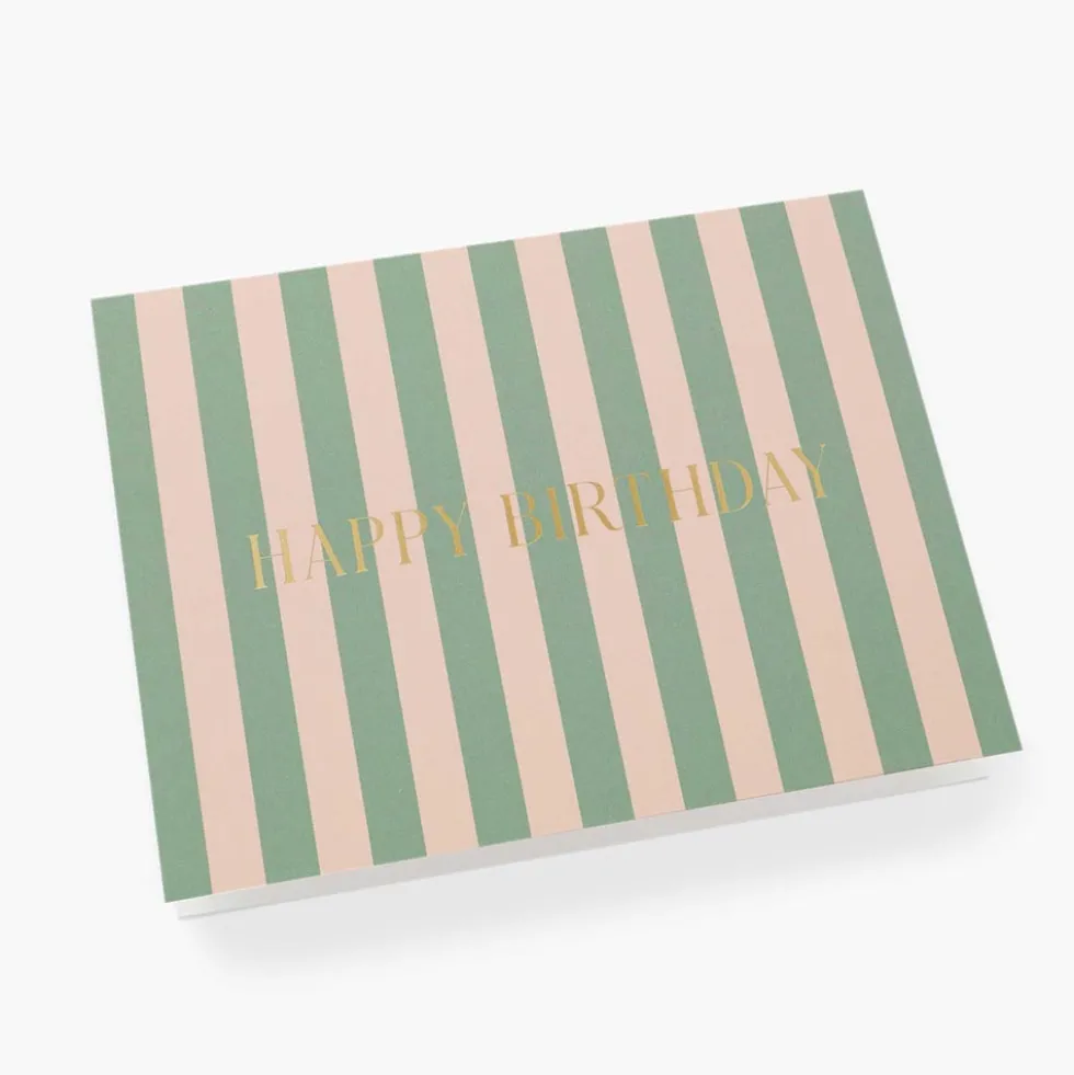 Tarjeta postal cumpleaños Cabana Stripe - Rifle Paper Co